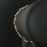 14k Yellow and White Gold 0.25cttw Bezel Set Diamond Fancy Link Bracelet 6.75"