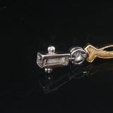 14k Yellow and White Gold 0.25cttw Bezel Set Diamond Fancy Link Bracelet 6.75"
