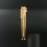 14k Yellow and White Gold Diamond Vintage Solid Fancy Bangle Bracelet 6.75"