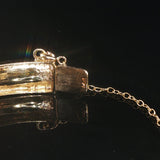 14k Yellow and White Gold Diamond Vintage Solid Fancy Bangle Bracelet 6.75"