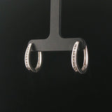14k White Gold and 0.50cttw Diamond Hoop Earrings