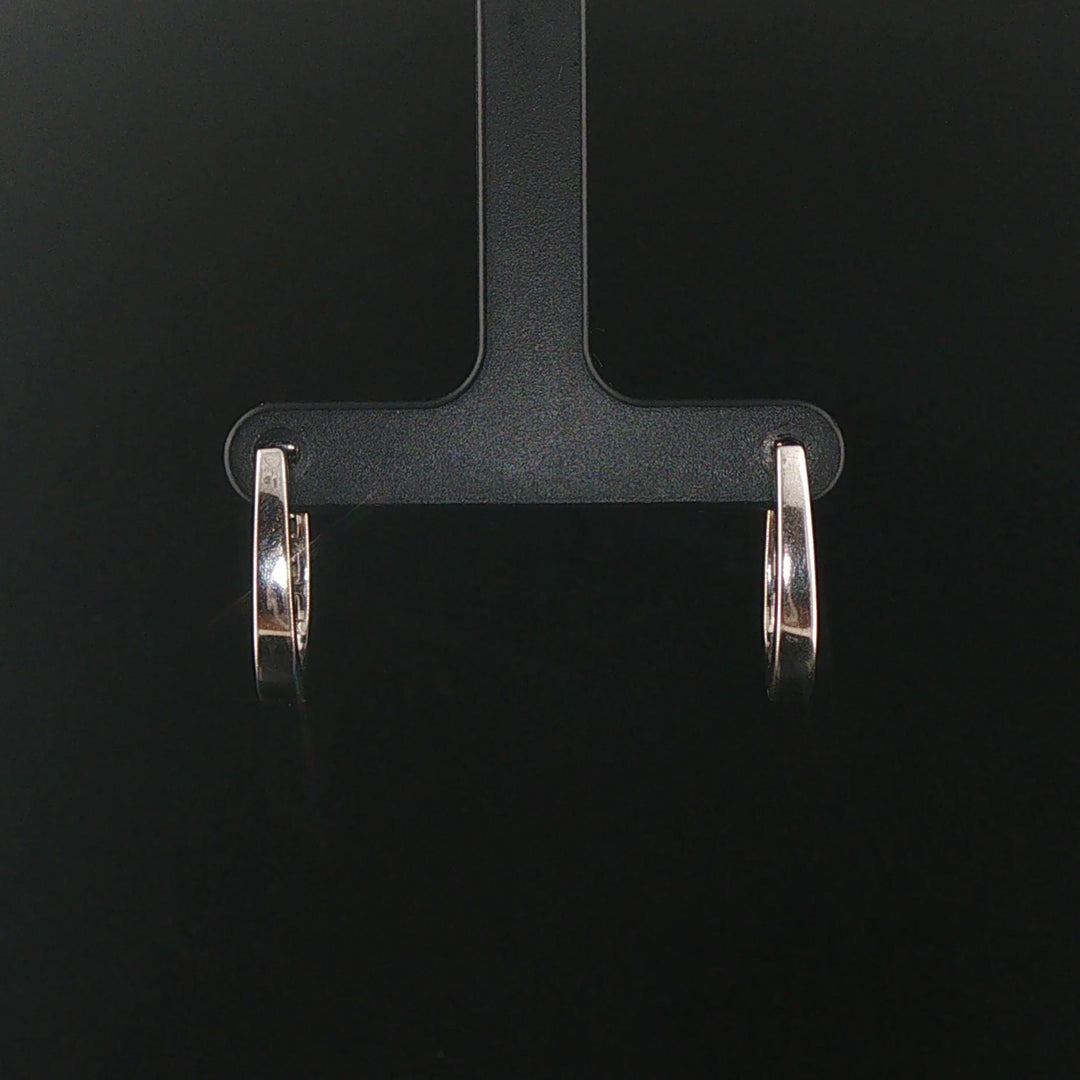14k White Gold and 0.50cttw Diamond Hoop Earrings