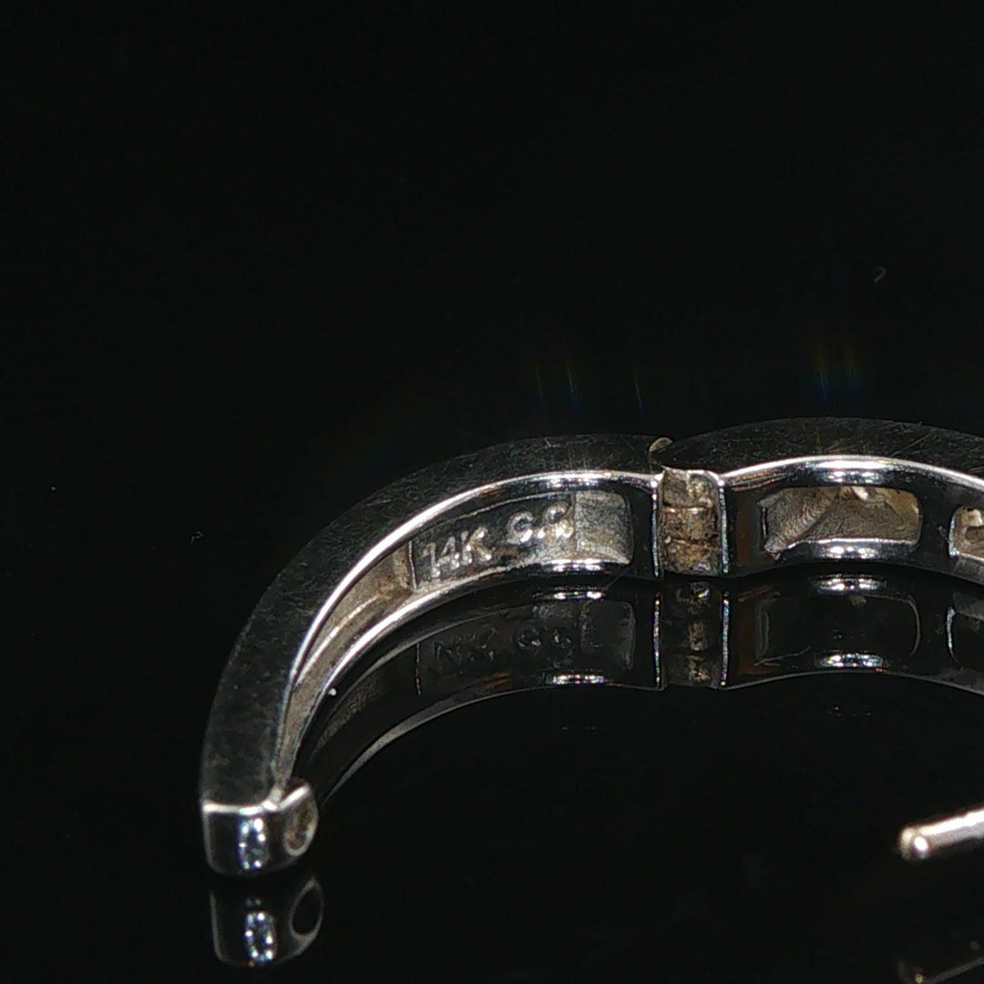 14k White Gold and 0.50cttw Diamond Hoop Earrings