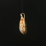 14k Yellow Gold Tear Drop Mabe Pearl and 0.35cttw Diamond Pendant 1"