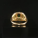 14k Yellow Gold Tsavorite and Diamond Ladies Ring Size 7
