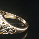 14k Yellow Gold Tsavorite and Diamond Ladies Ring Size 7