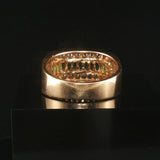14k Yellow Gold Emerald and 0.75cttw Diamond Men's Solid Ring Size 8.75