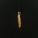 14k Yellow Gold Emerald and Diamond Heart Pendant 1"