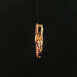 14k Yellow Gold Morganite Pink Sapphire and Diamond Three Heart Pendant 1"