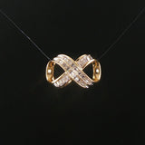 14k Yellow Gold and 0.25ct Round and Baguette Diamond Slide Pendant