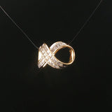 14k Yellow Gold and 0.25ct Round and Baguette Diamond Slide Pendant