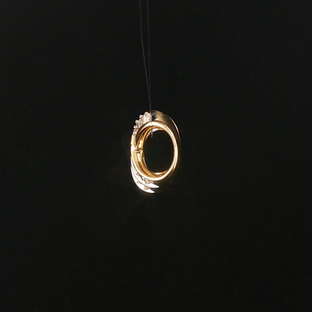 14k Yellow Gold and 0.25ct Round and Baguette Diamond Slide Pendant