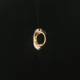 14k Yellow Gold and 0.25ct Round and Baguette Diamond Slide Pendant