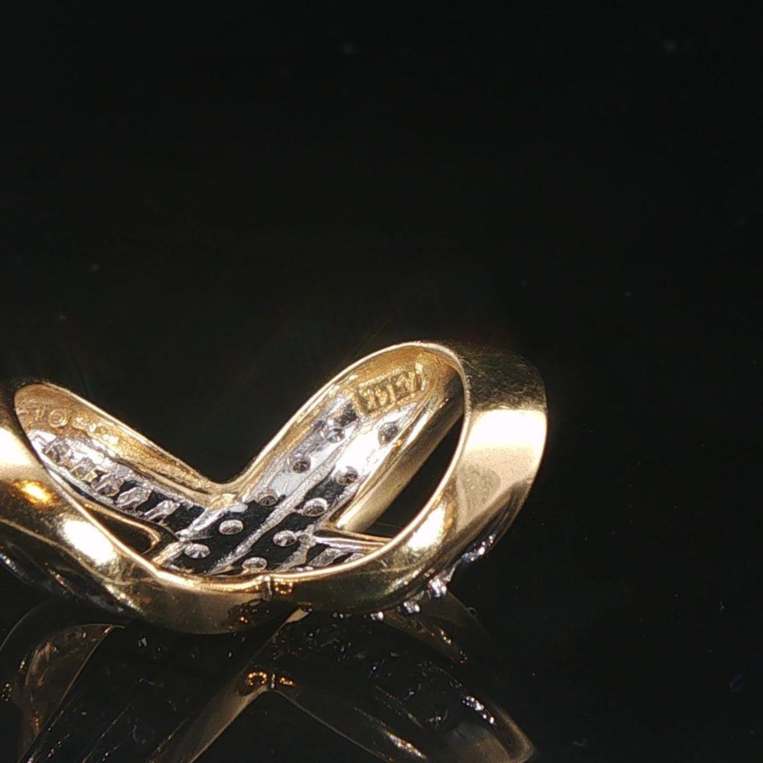 14k Yellow Gold and 0.25ct Round and Baguette Diamond Slide Pendant