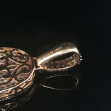 10k Yellow Gold and 1.50cttw Pave Diamond Hamsa Pendant 1.5"