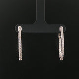14k White Gold and 1.50cttw Diamond Inside Out Oval Hoop Earrings 1.25"