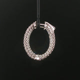 14k White Gold and 1.50cttw Diamond Inside Out Oval Hoop Earrings 1.25"