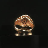 14k Yellow Gold Emerald and Diamond Vintage Cluster Ring Size 5.75