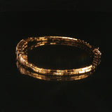 14k Yellow Gold Sapphire and Diamond Bar Station Link Bracelet 6.5"