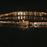 14k Yellow Gold Sapphire and Diamond Bar Station Link Bracelet 6.5"