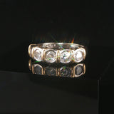 14k Yellow and White Gold 0.97cttw Bezel Set Diamond  Band Ring Size 7