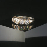 14k Yellow and White Gold 0.97cttw Bezel Set Diamond  Band Ring Size 7