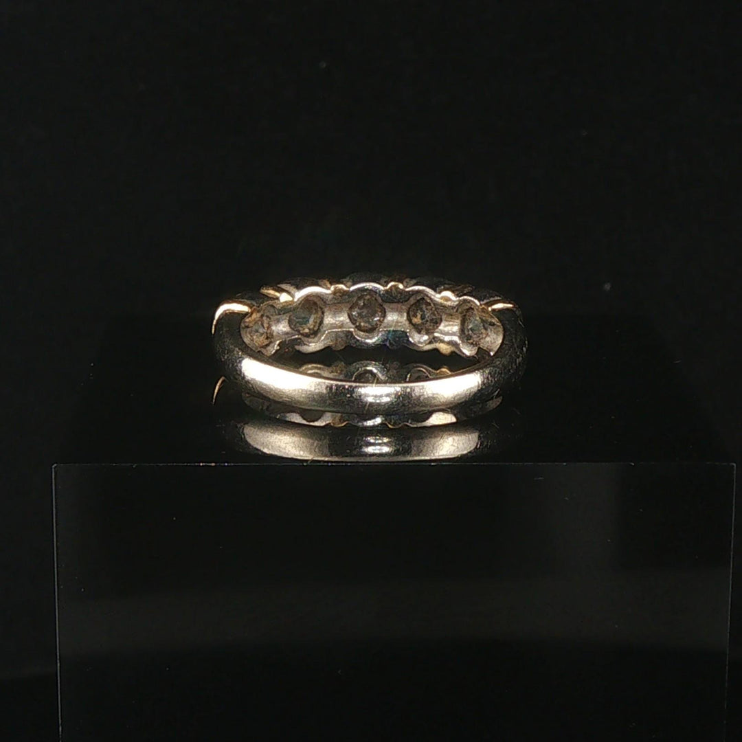 14k Yellow and White Gold 0.97cttw Bezel Set Diamond  Band Ring Size 7