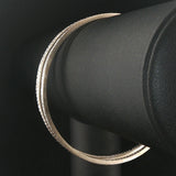 Set of Three 14k White Gold and 4.5cttw Diamond Solid Bangle Bracelets 8"