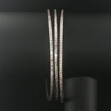Set of Three 14k White Gold and 4.5cttw Diamond Solid Bangle Bracelets 8"