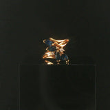14k Yellow Gold Blue Sapphire and Diamond Ladies Floral Ring Size 6.75