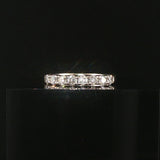 14k White Gold and 0.65cttw Diamond Half Eternity Band Ring Size 7.75