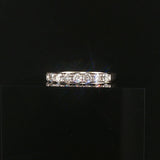 14k White Gold and 0.65cttw Diamond Half Eternity Band Ring Size 7.75