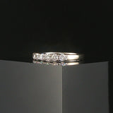 14k White Gold and 0.65cttw Diamond Half Eternity Band Ring Size 7.75