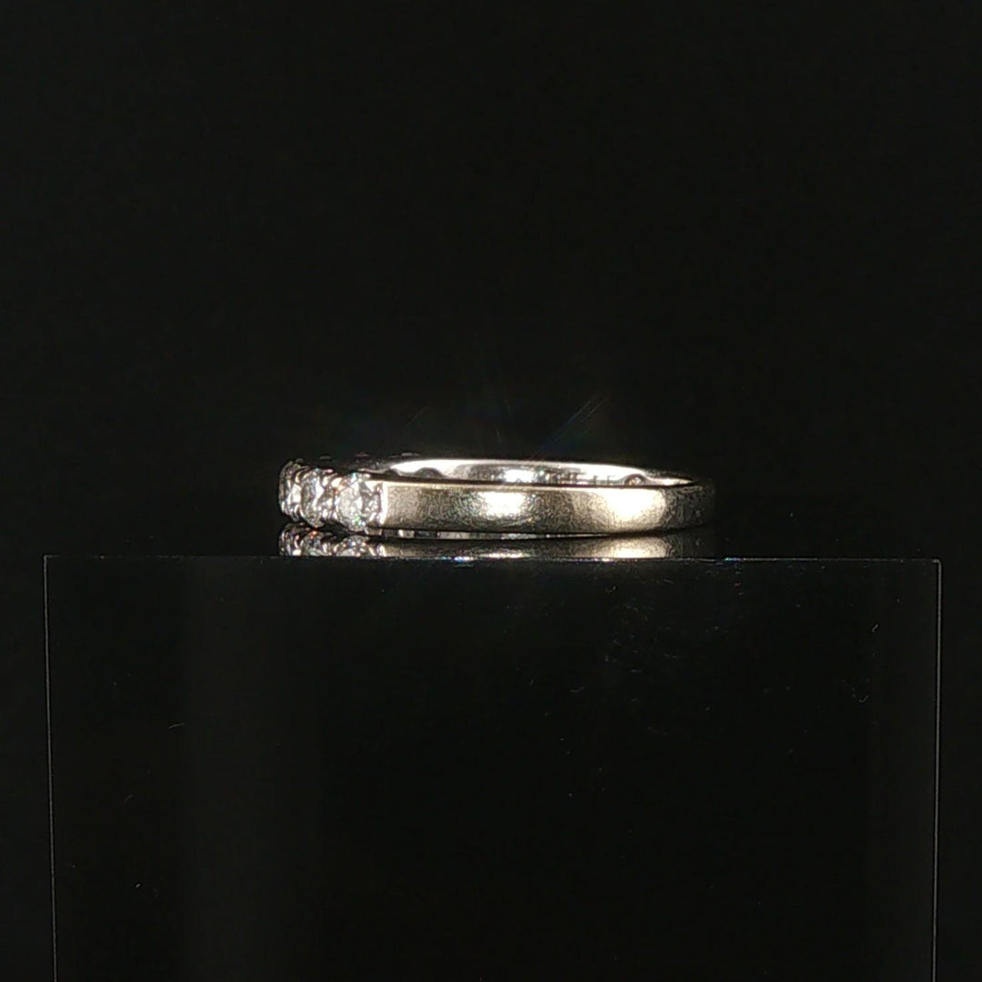 14k White Gold and 0.65cttw Diamond Half Eternity Band Ring Size 7.75