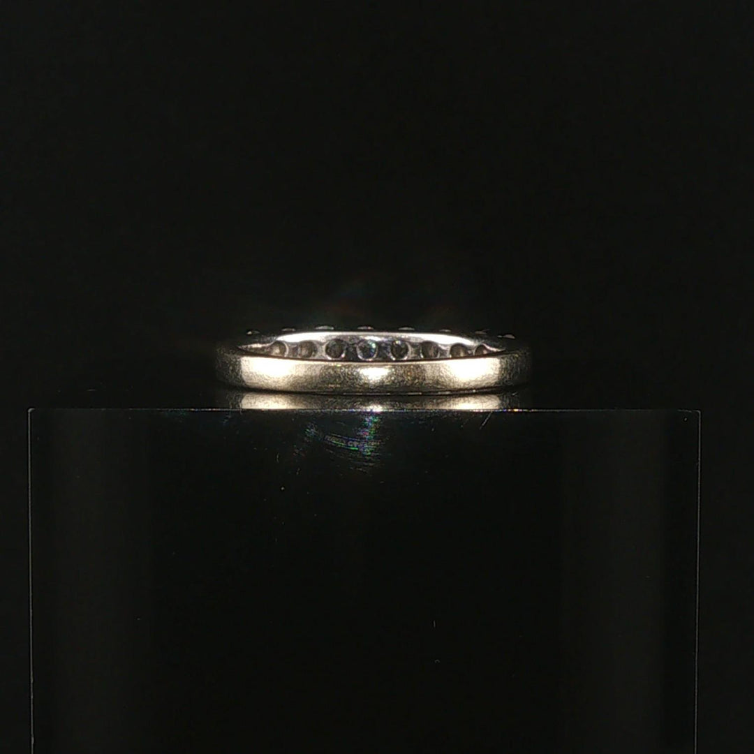 14k White Gold and 0.65cttw Diamond Half Eternity Band Ring Size 7.75