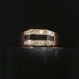 14k Yellow Gold Onyx and 0.50cttw Diamond Solid Men's Ring Size 9