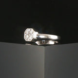 14k White Gold and 0.40cttw Bezel Set Four Diamond Ladies Ring Size 7