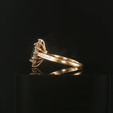 14k Yellow Gold 0.85ct Sapphire and Diamond Halo Ring Size 7.5