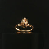 14k Yellow Gold 0.85ct Sapphire and Diamond Halo Ring Size 7.5