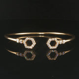 18k Yellow Gold and 0.50cttw Diamond Flex Cuff Bracelet 6.5"