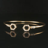 18k Yellow Gold and 0.50cttw Diamond Flex Cuff Bracelet 6.5"