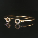 18k Yellow Gold and 0.50cttw Diamond Flex Cuff Bracelet 6.5"