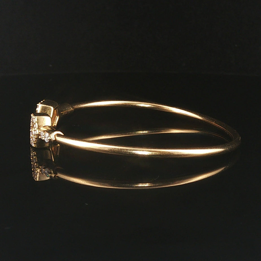 18k Yellow Gold and 0.50cttw Diamond Flex Cuff Bracelet 6.5"