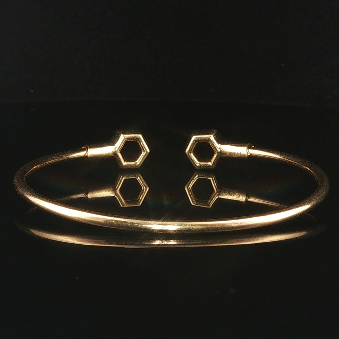 18k Yellow Gold and 0.50cttw Diamond Flex Cuff Bracelet 6.5"