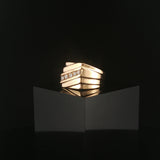 14k Yellow Gold and Diamond Vintage Squared Solid Men's Pinky Ring Size 7.5