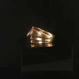 14k Yellow Gold and Diamond Vintage Squared Solid Men's Pinky Ring Size 7.5