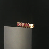 14k Yellow Gold Ruby and Diamond Ladies Vintage Band Ring Size 5.75