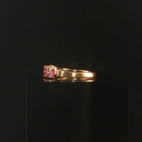 14k Yellow Gold Ruby and Diamond Ladies Vintage Band Ring Size 5.75