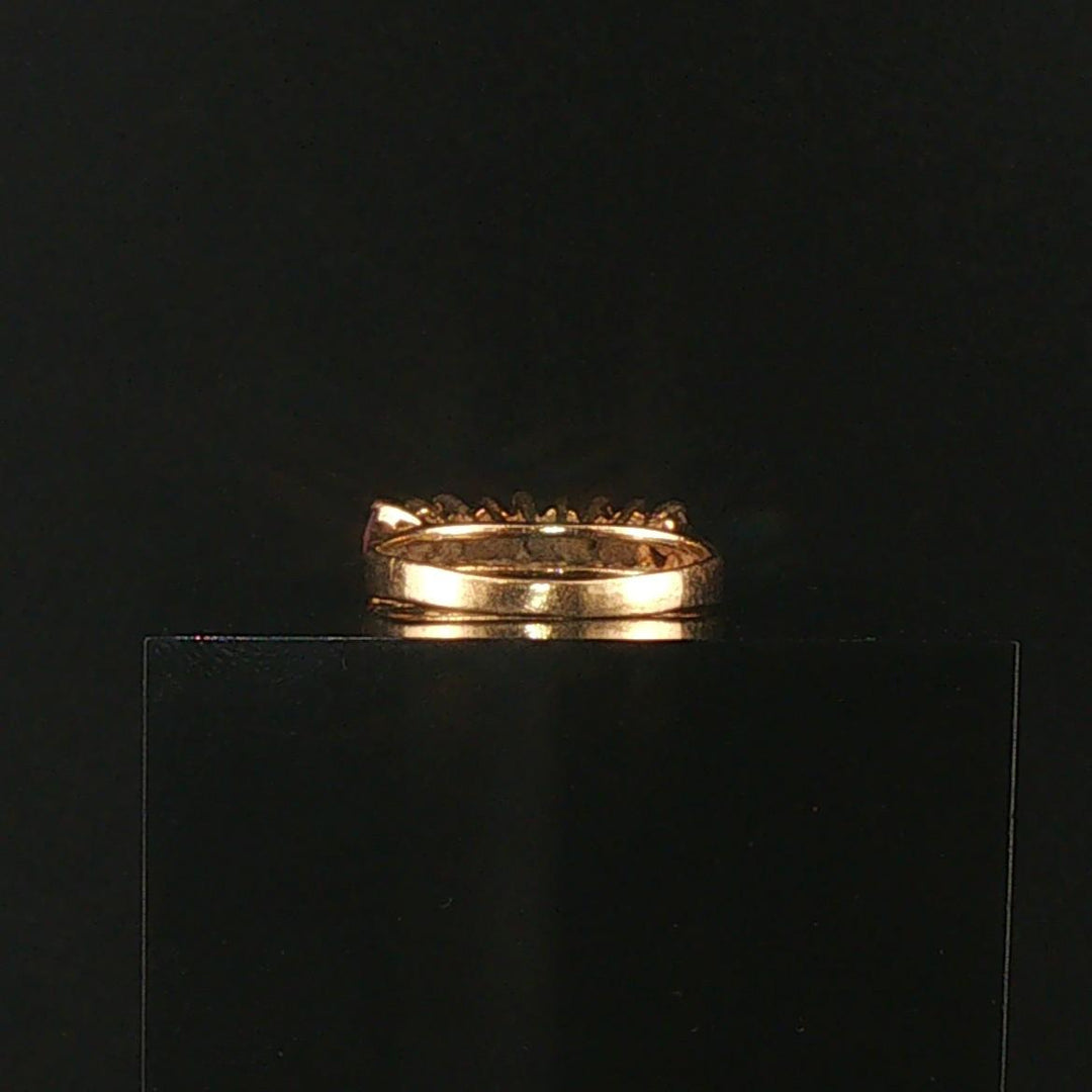 14k Yellow Gold Ruby and Diamond Ladies Vintage Band Ring Size 5.75