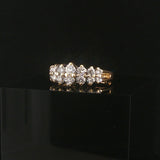 14k Yellow Gold and 1cttw Diamond Vintage Two Row Band Ring Size 6.75